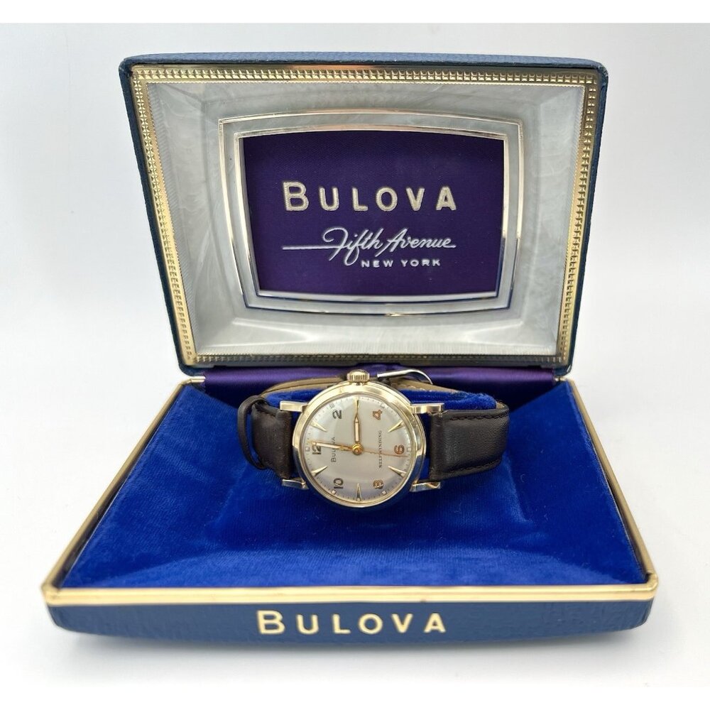 Vintage 1950s BULOVA 10k RG Clipper Self Winding 17J Watch Runs well CASE